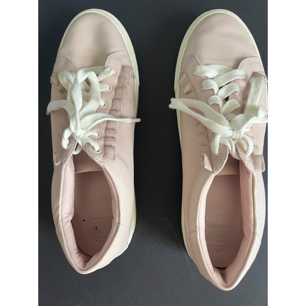 Tory Burch Sport Pink Leather Athletic Shoe Women's 11M Sneakers Ruffle SN36558